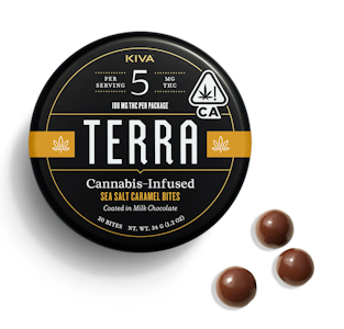 KIVA - KIVA - 20ct. 100mg THC Terra Bite Edibles - Milk Chocolate Sea Salt Caramel 