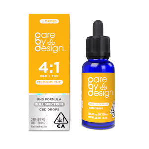 CARE BY DESIGN - Care By Design - 30ml 480mg CBD:120mg THC Tincture - CBD Drops 4:1