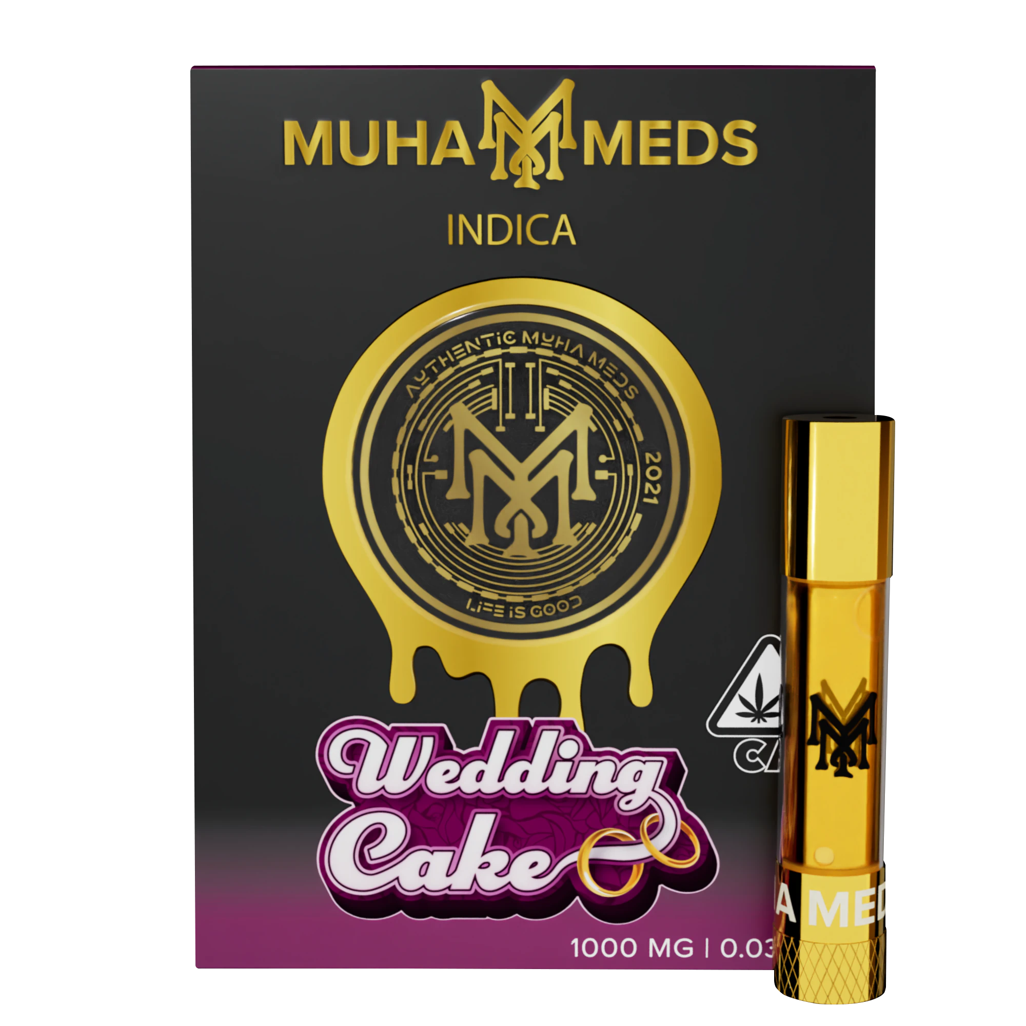 Muha Meds - Wedding Cake (I) 82.66% THC | Muha Meds | 1g Cart Main Image