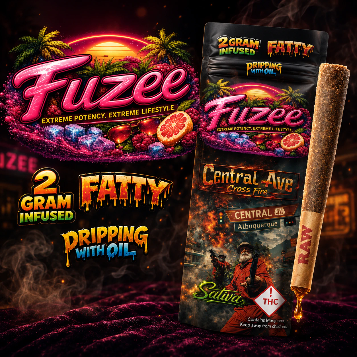 All Ways Aeroponics - FUZEES | 2 Gram Infused Pre-Roll | Central Ave Crossfire (S Main Image