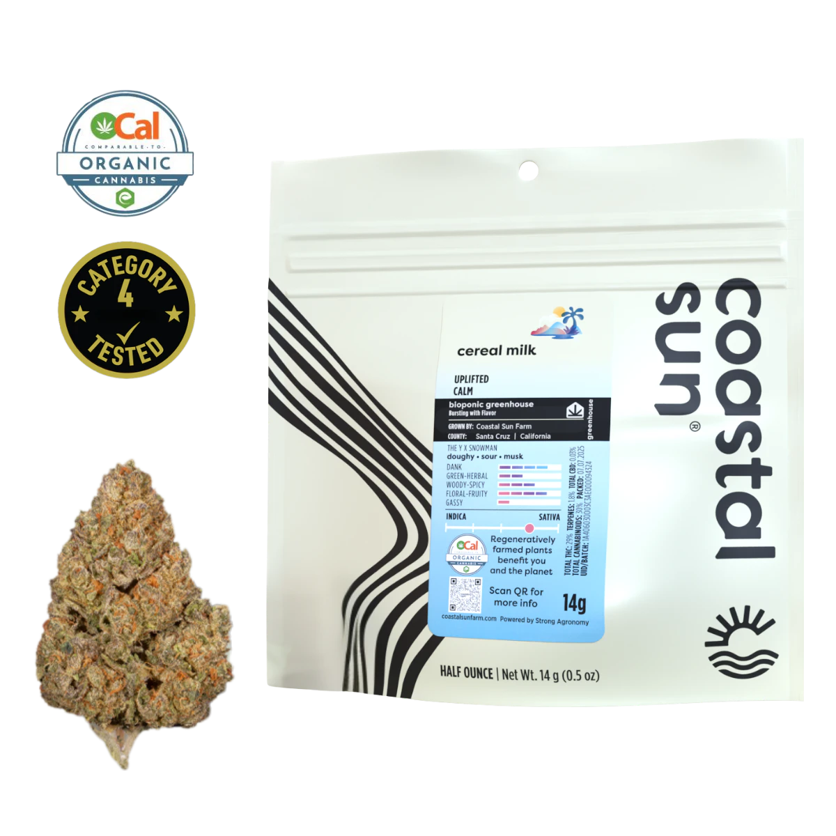 Coastal Sun - Cereal Milk (S) | 14g Mylar Greenhouse Flower | Coastal Sun Main Image