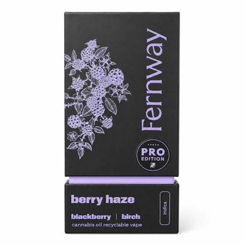 Fernway - Berry Haze -Indica- 86.50% THC | 0.5g Traveler Pro Edition Recyclable AIO (Vape) | Fernway   -ttt6 front