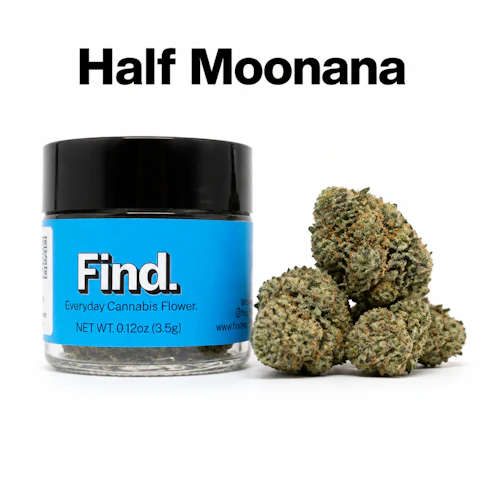 Find - Half Moonana -Hybrid- 28.57% THC | 3.5g (Flower) | Find -AA6