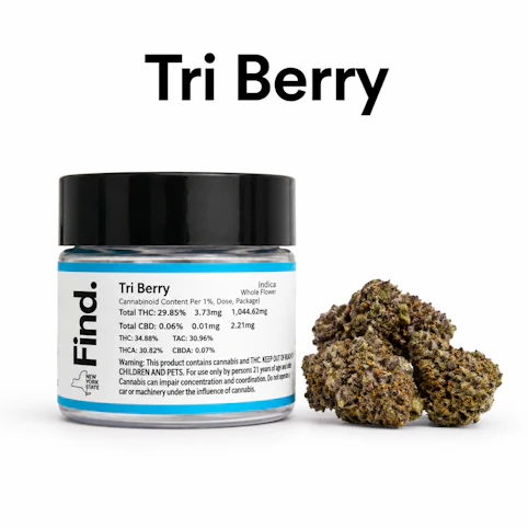 Find - Tri Berry -Indica- 29.85% THC | 3.5g (Flower) | FIND-BB5 BACK