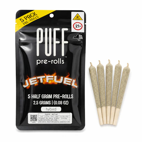 PUFF - Jet Fuel - Hybrid - 23.65% THC | 0.5g × 5 (2.5g Pre-Roll Pack) | PUFF  - K10 MIDDLE