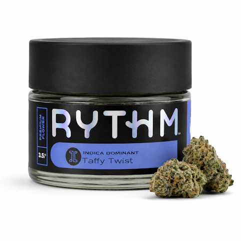 RYTHM - Taffy Twist – Indica – 29.87% THC | 3.5g Premium Cannabis (Flower) | RYTHM -D01