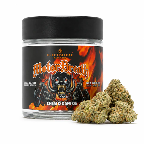 ElectraLeaf - Motorbreath – Hybrid – 25.34% THC | 3.5g Premium Cannabis (Flower) | Electraleaf-AD2 FRONT