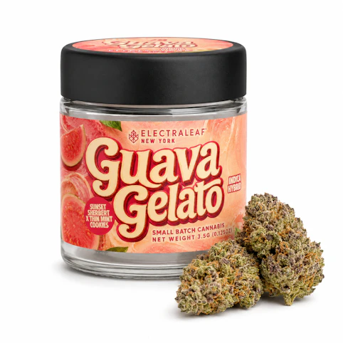 ElectraLeaf - Guava Gelato – Indica Hybrid – 33.96% THC | 3.5g Premium Cannabis (Flower) | Electraleaf --AB0 BACK