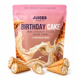 Birthday Cake – Hybrid | 100mg THC – 10 Mini Chocolate-Filled Sugar Cones (Edible Treat) | Juiced Cannabis  -a1