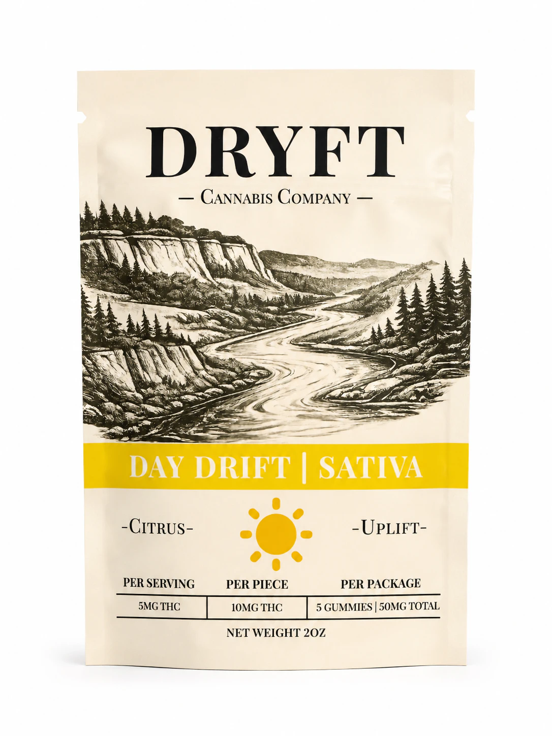 Dryft Cannabis Company - Dryft Cannabis Day Drift Gummies 50mg THC Gummies (Sativa)  Main Image
