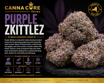 Canna Cure | 0.7g Mylar Dime Bag | Purple Zkittlez