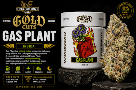 Claybourne Gold Cuts | 3.5g Indoor Flower Jar | Gas Plant | Indica
