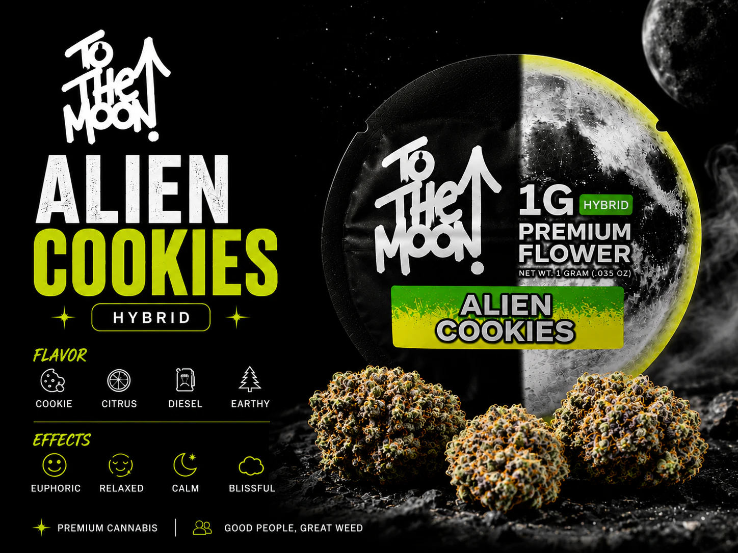 To The Moon - TTM | 1g Mylar | Alien Cookies Main Image