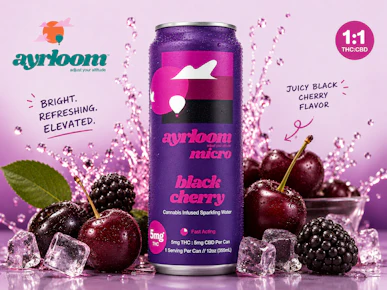Ayrloom | 12oz Can 5mg | Black Cherry Sparkling Water | 1:1 