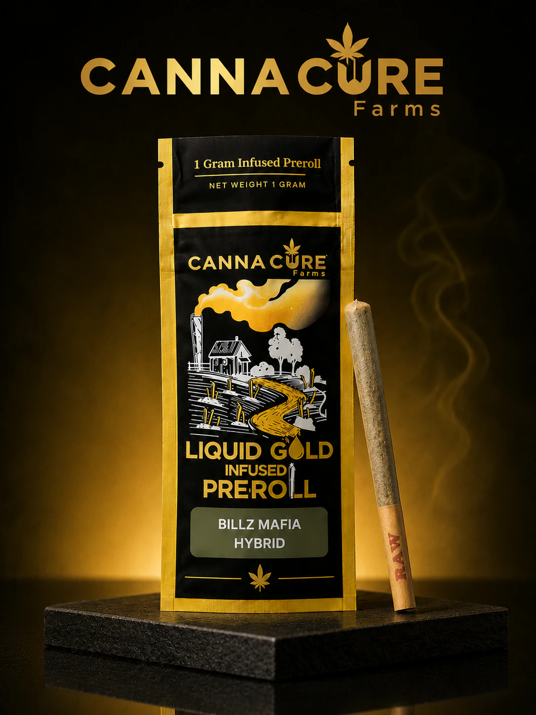 Canna Cure Farms LLC - Canna Cure | 1g Infused Preroll | Billz Mafia | Hybrid   Main Image