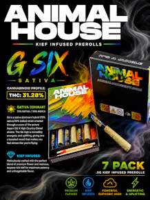 Animal House | 7pk - 0.5g Infused Prerolls | G6 | Sativa-Hybrid