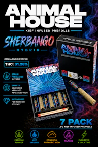 Animal House | 7pk - 0.5g Infused Prerolls | Sherbango | Hybrid