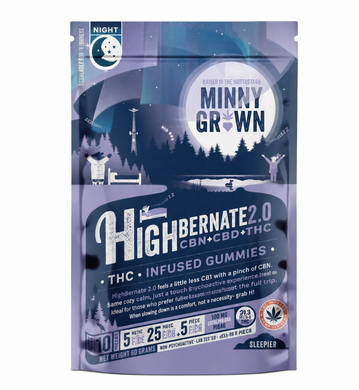 MINNY GROWN - MINNY GROWN- Highbernate 2.0 (1:5:.5- THC/CBD/CBN) Main Image