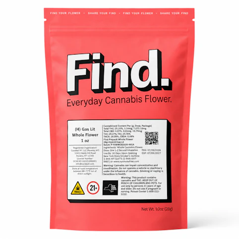 Find - Gas Lit -Hybrid- 25.25% THC | 28g (Flower) | Find. -VV3