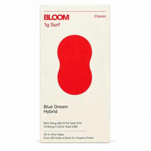 BLOOM - Blue Dream -Hybrid- 84.37% THC | 1g Classic Surf All-In-One (Vape) | BLOOM.  -vvv5 front