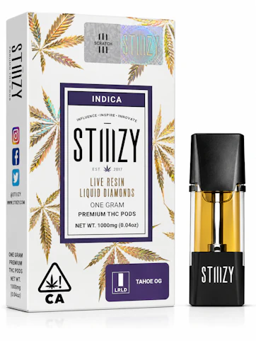 STIIIZY - Tahoe OG -Indica- 81.18% THC | 1g Live Resin Liquid Diamonds THC Pods (Vape Cartridge) | Stiiizy   -KK1 MIDDLE 