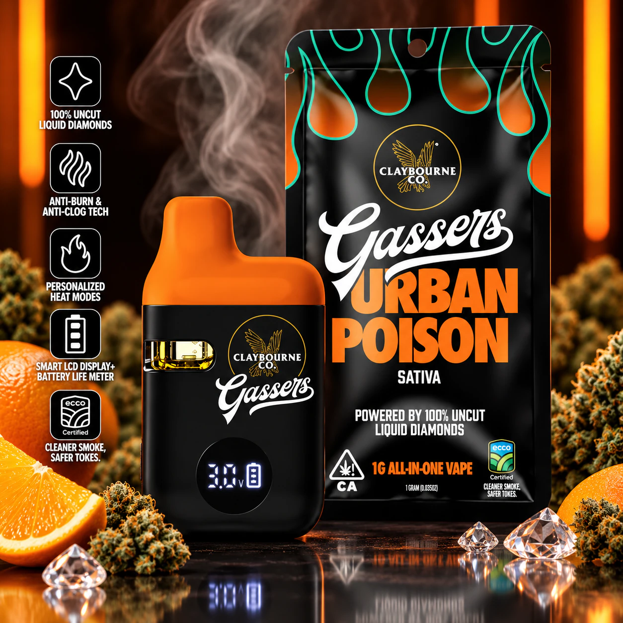 Claybourne Co. - Claybourne Co | Gassers | 1g AIO | Durban Poison Main Image