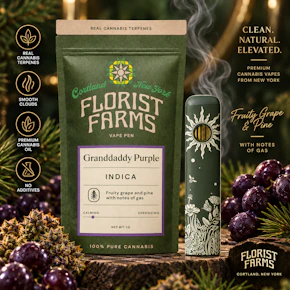 Florist Farms | 1g Vape AIO | Granddaddy Purp | Indica | 