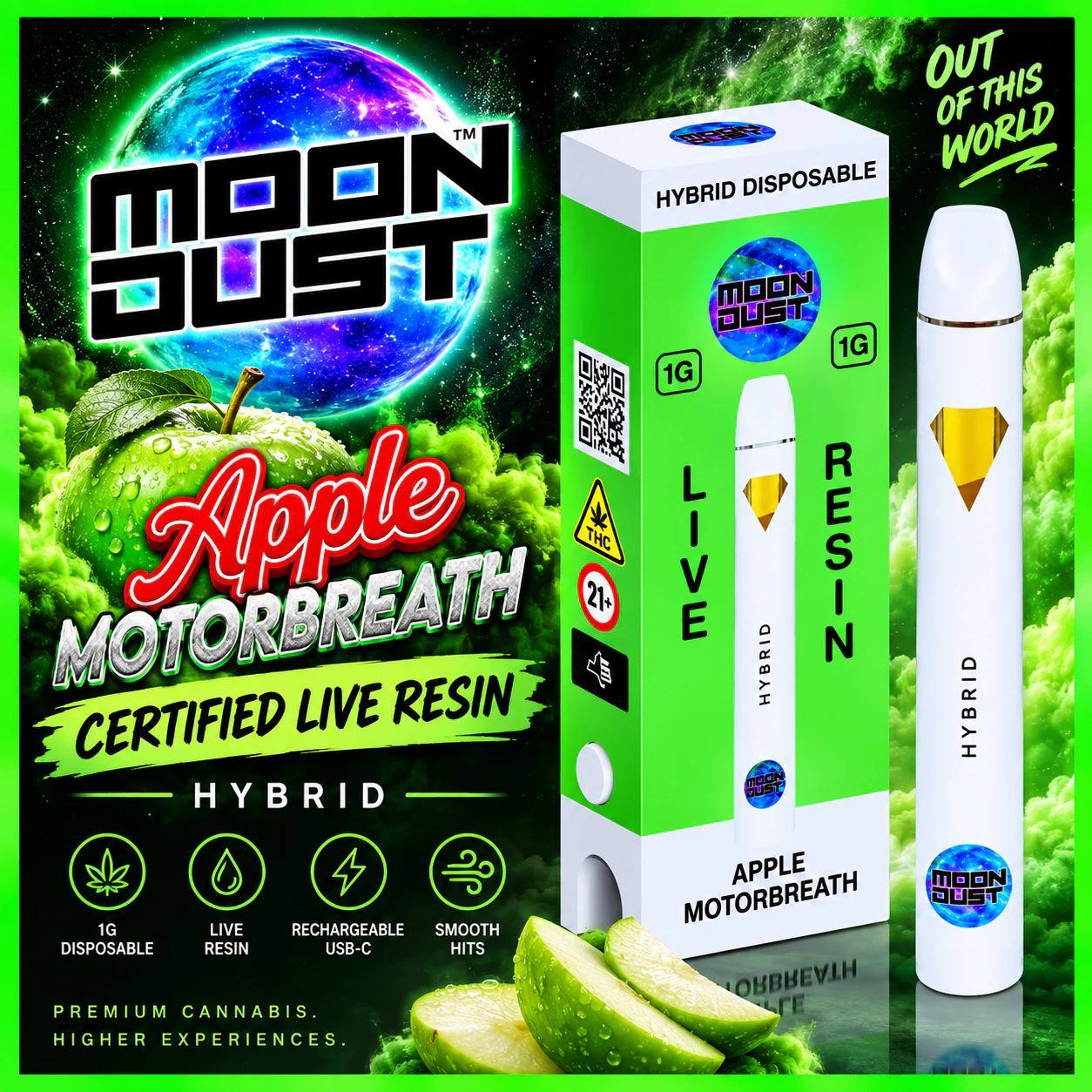 MOON DUST - Moondust | 1g AIO | Apple Motorbreath Main Image
