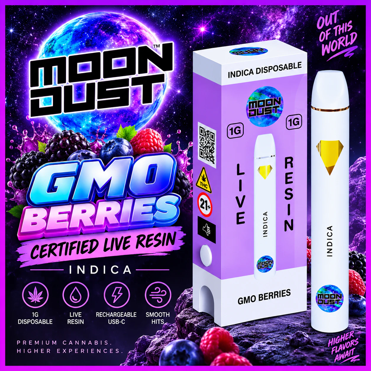 MOON DUST - Moondust | 1g AIO | GMO Berries Main Image