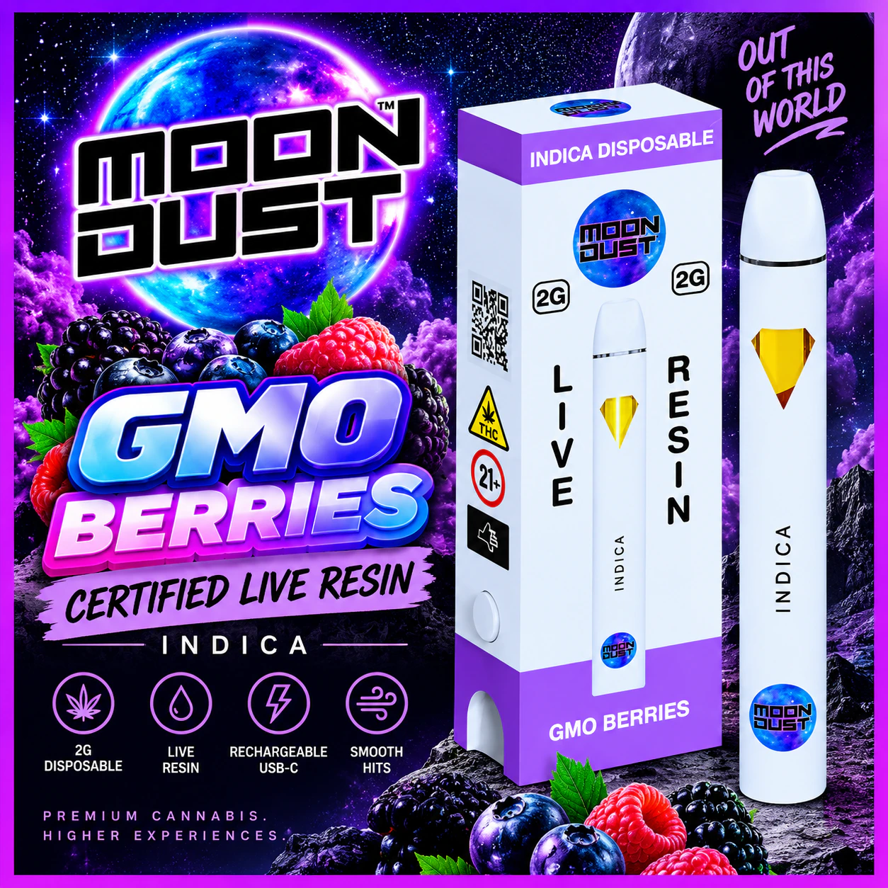 MOON DUST - Moondust | 2g AIO | GMO Berries Main Image