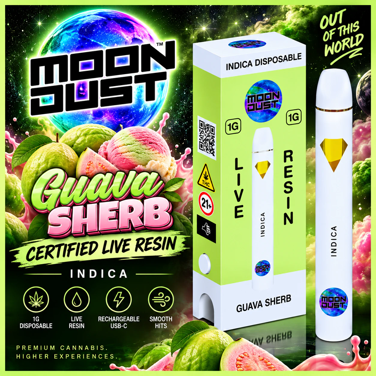 MOON DUST - Moondust | 1g AIO | Guava Sherb Main Image