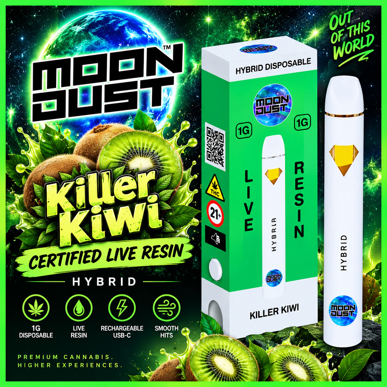 MOON DUST - Moondust | 1g AIO | Killer Kiwi Main Image