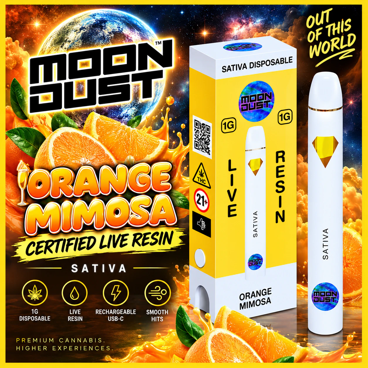 MOON DUST - Moondust | 1g AIO | Orange Mimosa Main Image