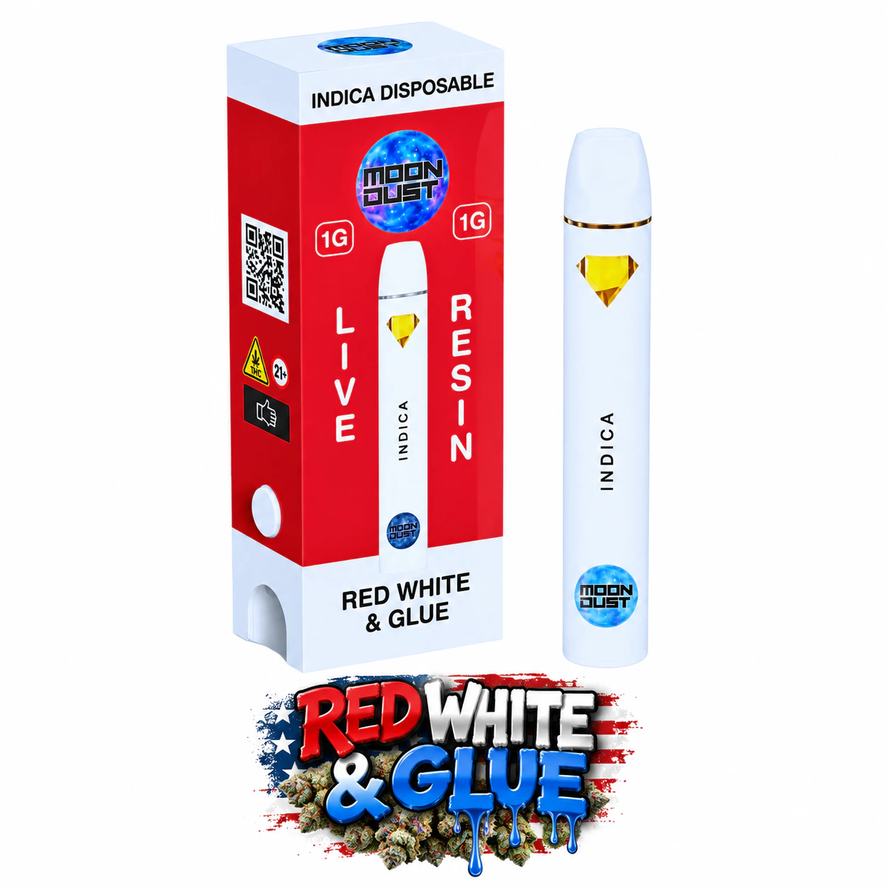 MOON DUST - Moondust | 1g AIO | RED WHITE & GLUE | Indica Main Image