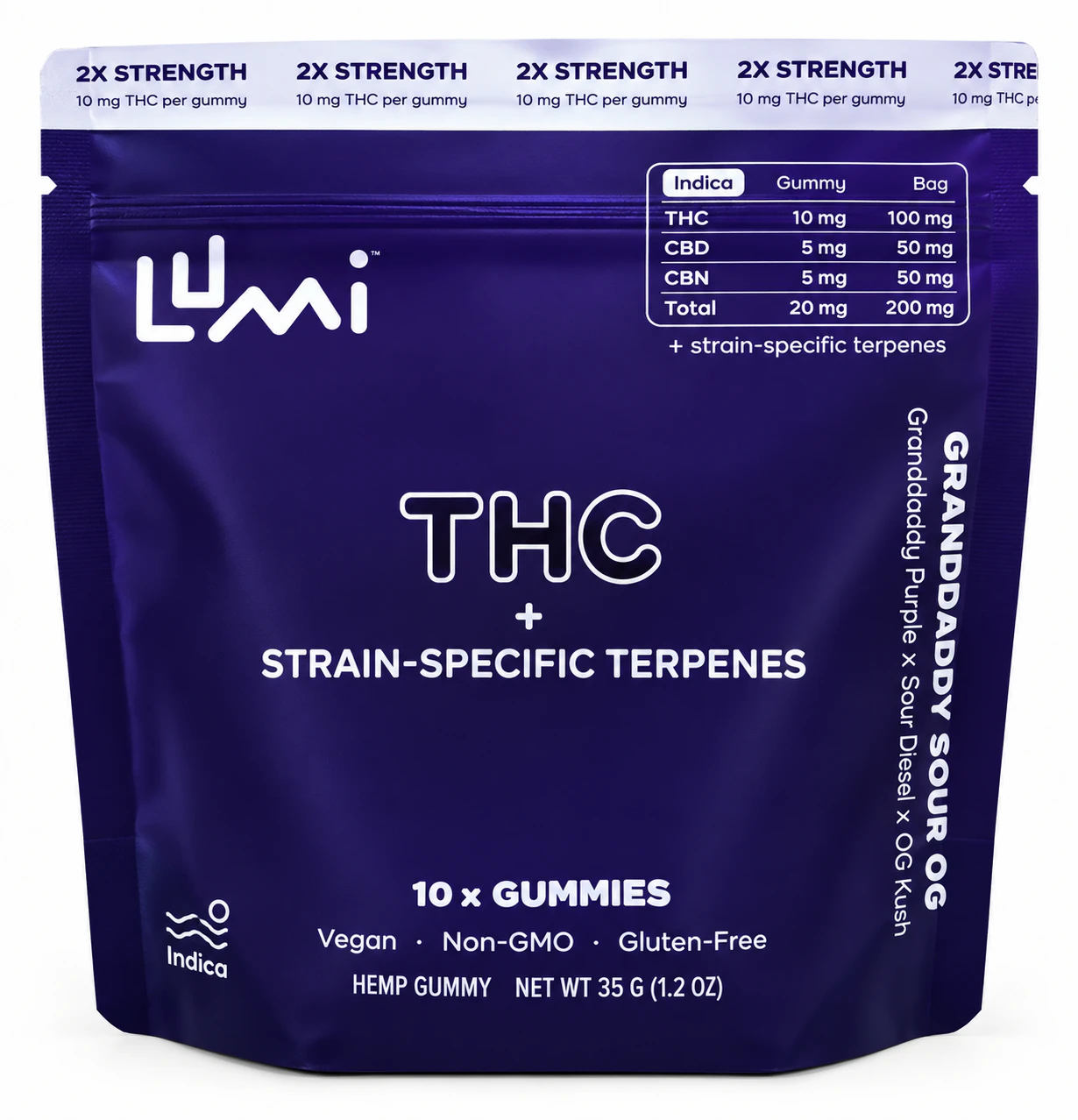 Lumi - Lumi Gummies 10mg x 10pck Granddaddy Sour OG Main Image