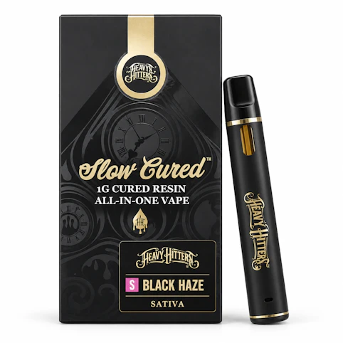 Heavy Hitters - Black Haze – Sativa – 84.6% THC | 1g Slow Cured Resin All-in-One Vape | Heavy Hitters -vvv2 mid