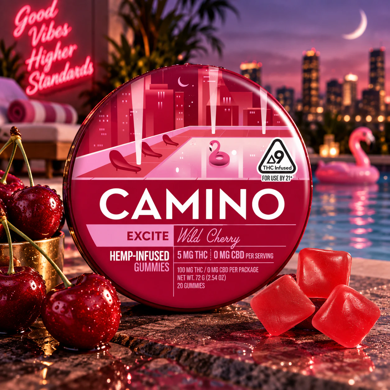 Camino - Camino | 20pk Gummies | Wild Cherry "Excite" | 100mg Main Image