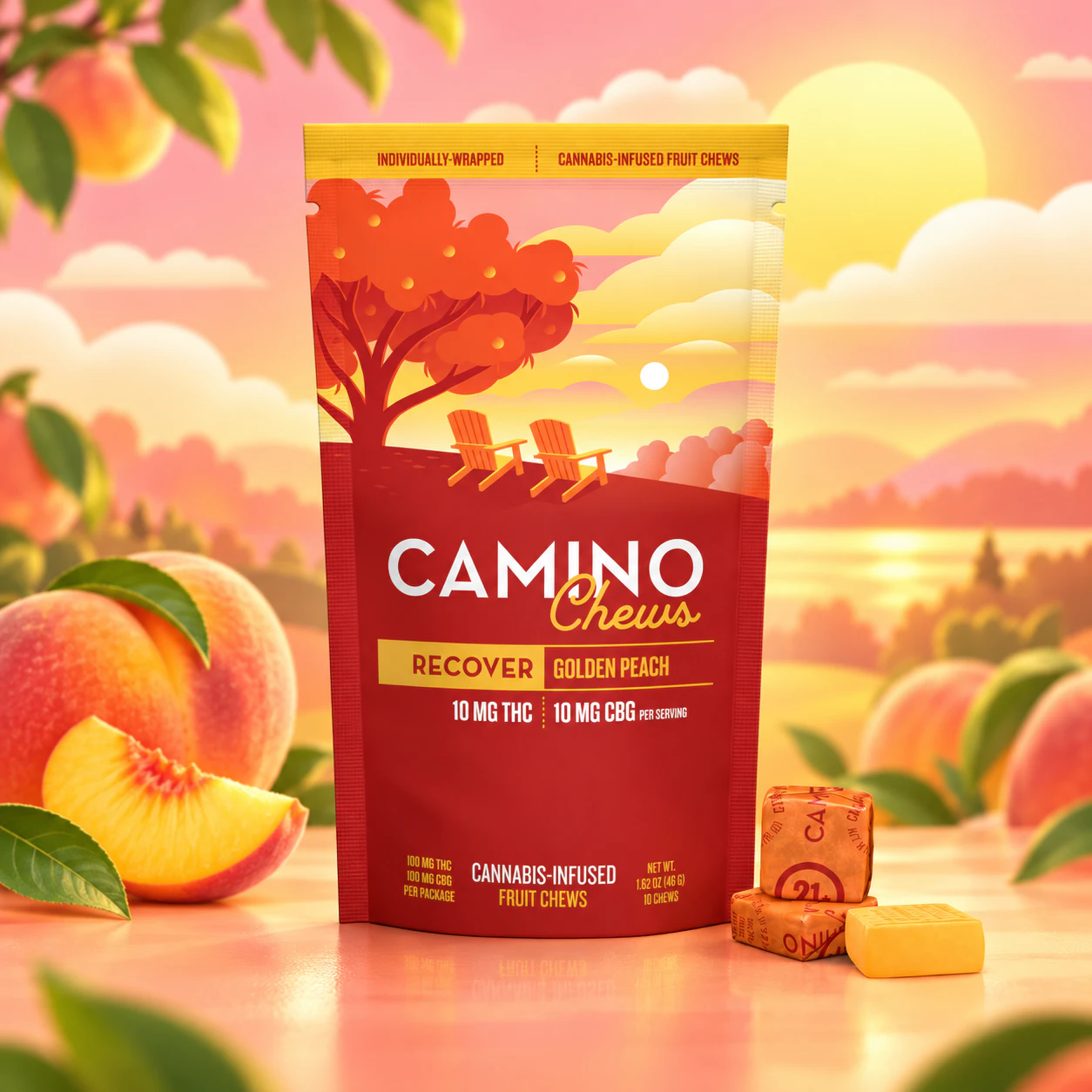 Camino - Camino | 10pk Chews | Golden Peach 'Recover' | 100mg Main Image
