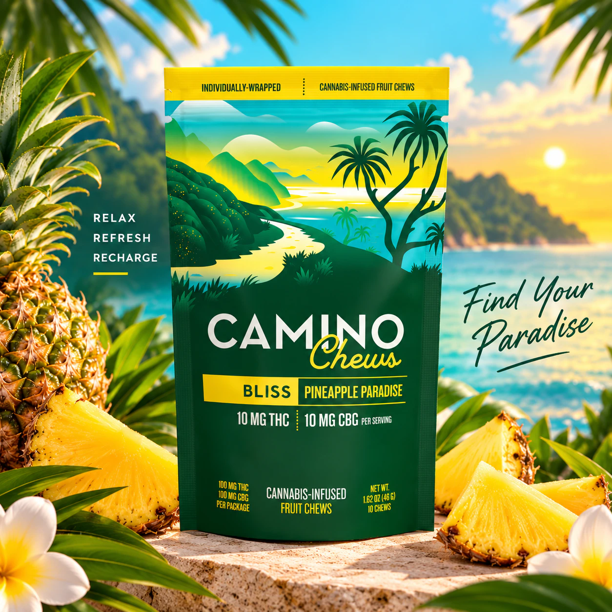 Camino - Camino | 10pk Chews | Pineapple Paradise | 100mg Main Image