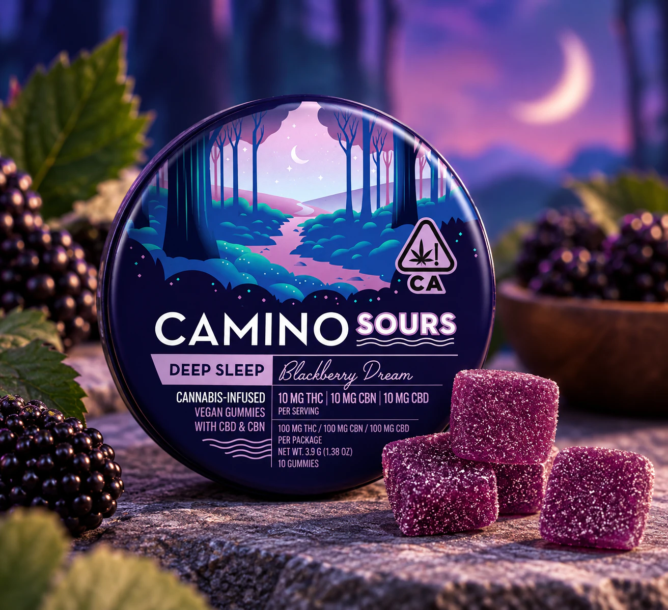 Camino - Camino | 10pk Gummies | Blackberry Dream Sours "Sleep" | 100mg Main Image