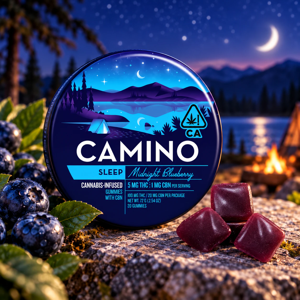 Camino - Camino | 20pk Gummies | Midnight Blueberry "Sleep" | 100mg Main Image
