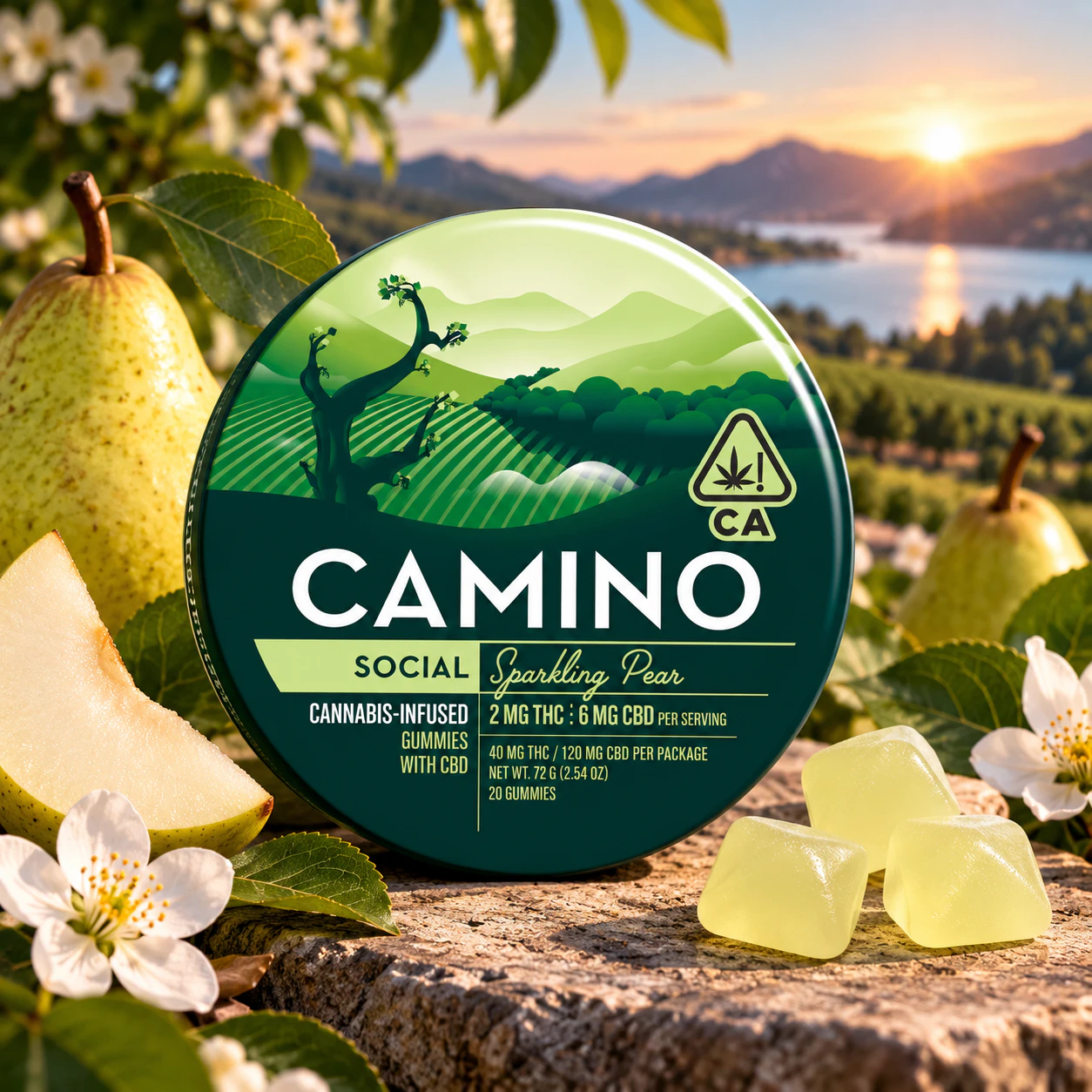 Camino - Camino | 20pk Gummies | Sparkling Pear "Social" | 40mg Main Image