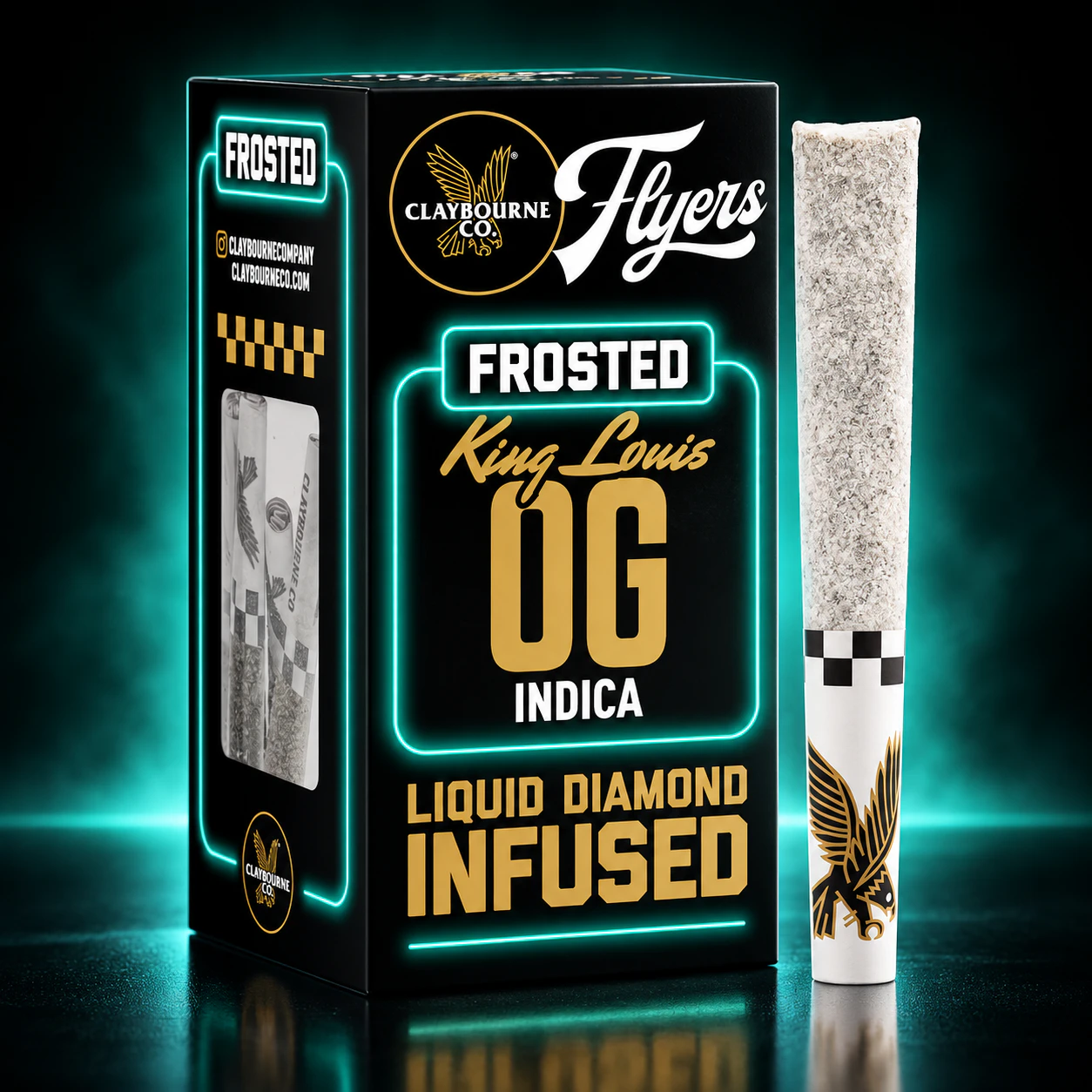 Claybourne Co. - Claybourne Co. Frosted Flyers | 5pk - 0.5g Infused Prerolls | King Louis OG Main Image