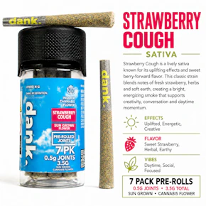 Dank | 3.5g - 7 Pack Prerolls | Sungrown | Strawberry Cough