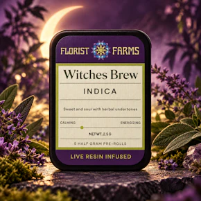 Florist Farms | 5pk - 0.5g Infused Prerolls | Witches Brew | Indica 