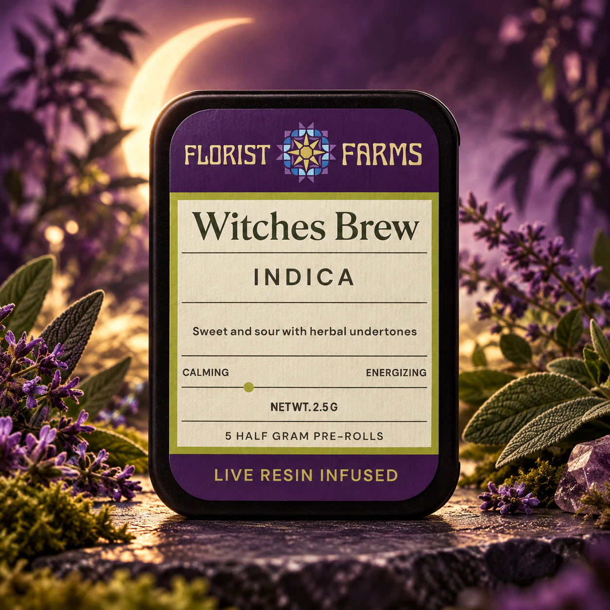 Florist Farms - Florist Farms | 5pk - 0.5g Infused Prerolls | Witches Brew | Indica Main Image