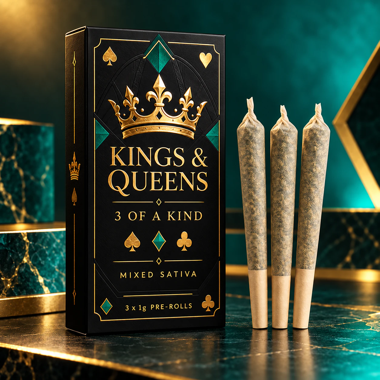 Kings & Queens - Kings & Queens | 3pk 1g Pre-roll | 3 of a Kind Mixed Sativa Main Image
