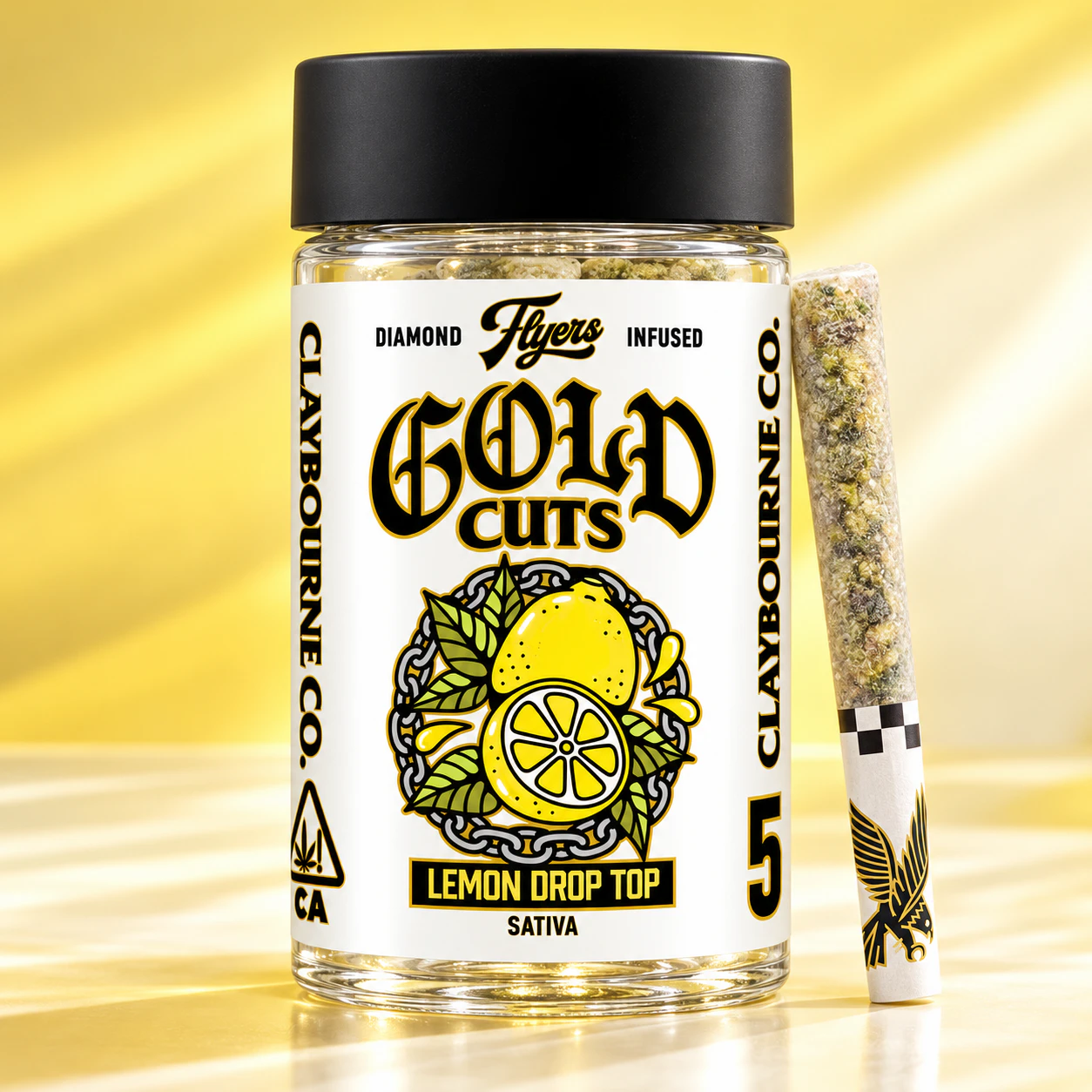 Claybourne Co. - Claybourne| Lemon Drop Top (2.5g) | Diamond Infused Flyers Pre-Rolls Main Image