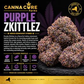 Canna Cure | 0.7g Mylar Dime Bag | Purple Zkittlez