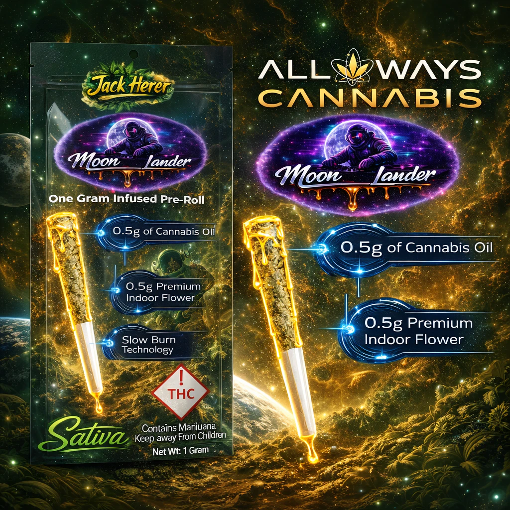 All Ways Aeroponics - All Ways Aeroponics Jack Herer (S) Moon Lander Infused Preroll 1g Main Image